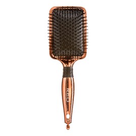 Red by Kiss Rose Gold Chrome Paddle Brush Heat Resistant Bristles for Detangling and Blow-drying for Men and Women (Square)