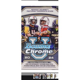 2024 BOWMAN CHROME UNIVERSITY FOOTBALL MEGA BOX FACTORY SEALED!