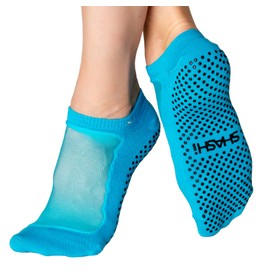 Shashi Blue Mesh Non Slip Ergonomic Socks Pilates Barre Ballet Yoga Dance Blue Medium / 8-10