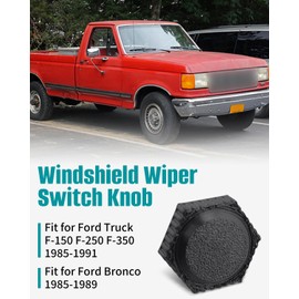 Windshield Wiper Switch Knob Fit for Ford Truck F-150 F-250 F-350 1985-1991, Fit for Ford Bronco Truck 1985-1989, Black 1Pcs