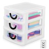 SEWACC 3drawers Plastic Makeup Organizer Desk Storage Box Desktop Storage