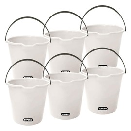 Superio 6-Pack Plastic Cleaning Bucket for Home, 2 Gallon Pail for Mopping with Large Spout - Bucket for Floor Mopping, Car Wash - Bowls for Camping, Fishing