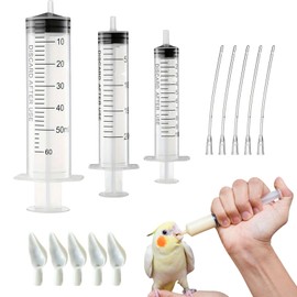 Bird Feeding Syringe Set,3PCS Baby Bird Syringe Feeders with Parrot Feeding Tube and Spoon,Measuring Syringes Tools for Small Animals Kittens Puppies Scientific Industrial Labs