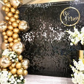 AIMALL Rectangle Tinsel Curtain Shimmer Wall Backdrop 2m Length Party Decoration Sequin，Elegant Rectangle Tinsel Curtain, Perfect for Decorations