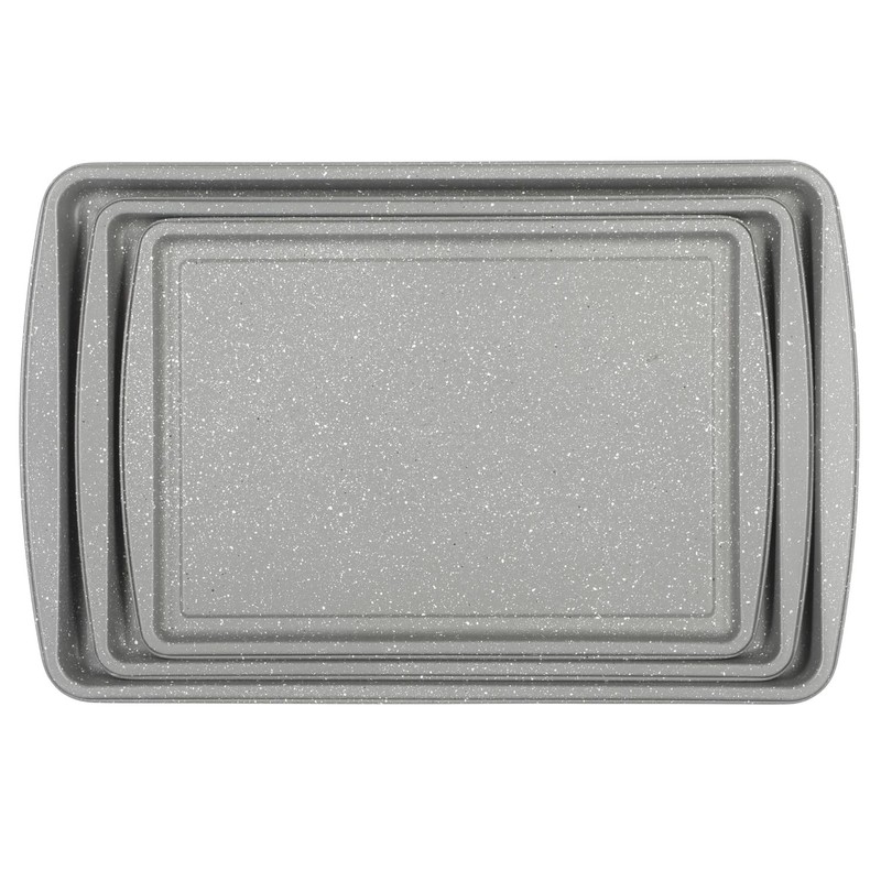 Oster Greystone 3 Piece Carbon Steel Nonstick Kitchen Baking Pans/Cookie