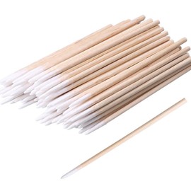 RIKWOG 600pcs Pointed Cotton Swabs, 4 inch Precision Microblading Cotton Swab Cotton Sticks Applicator for Eyebrow Tattoo Beauty Make-up Nail Clean, Wood Handle Pointed Tip Head