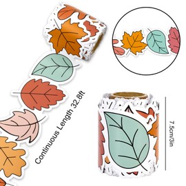 FYSUIMU 32.8Ft Fall Leaves Bulletin Board Border Colorful Leaf Die Cut Trim Border Roll for Autumn Thanksgiving Chalkboard Wall Decoration