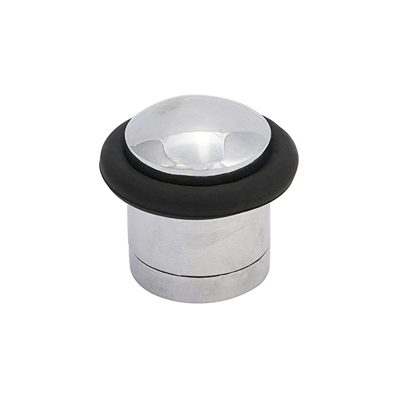 TIMCO Cylinder Door Stop - Polished Chrome - Floor Mounted