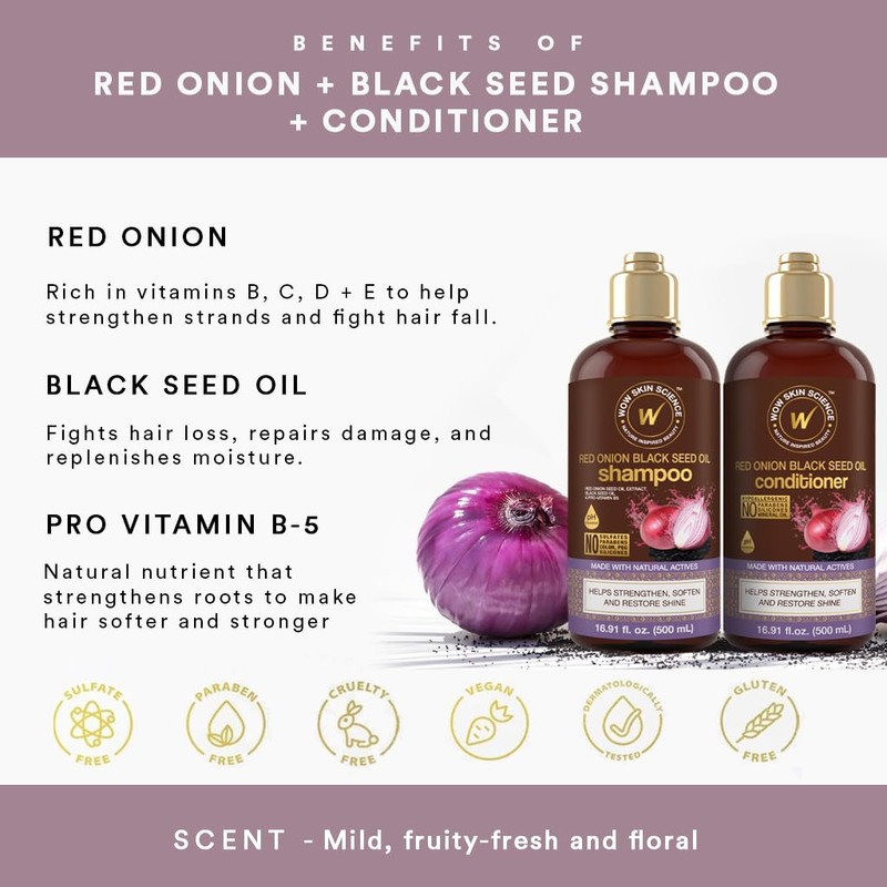 WOW Skin Science Red Onion Black Seed Shampoo & Conditioner
