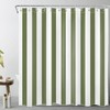 LB Sage Green and White Striped Fabric Shower Curtain for