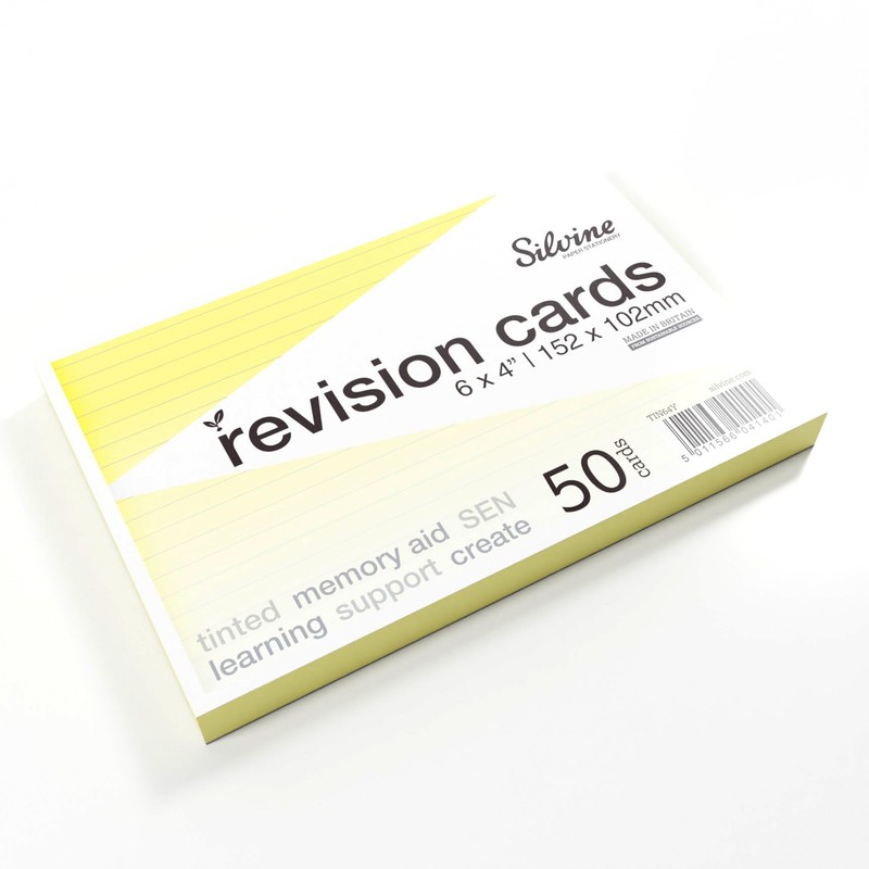 Silvine A6 Flash Cards, Revision & Study - Lined (50