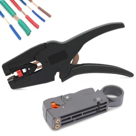 Wire Stripper, 0.03-10 mm² Wire Stripping Tool, Multifunctional with Small Wire Stripper Pliers, Slider for Adjusting the Wire Stripping Strength, Automatic Wire Stripper, Cable Cutter