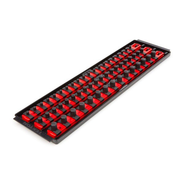 TEKTON 1/4, 3/8, 1/2 Inch Drive Socket Rails & 18 Inch Tray (Red) | OST77158