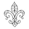Wrought Iron Open Work Fleur de Lis Wall Hanging