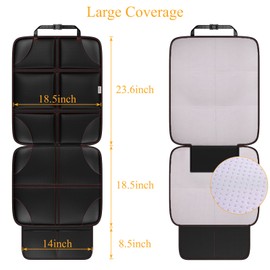 Meolsaek Car Seat Protector, Non-Slip Backing Will Not Leave Imprint, Waterproof Thicker Car Seat Cover for SUV, Sedan, Truck, Leather Car Seat Cushion (Black with Red Stitching)