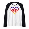 Colorful Heart Raglan Baseball Tee