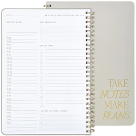 Beautiful Daily Planner And Notebook With Hourly Schedule - Aesthetic Spiral To do List Notepad to Easily Organize Your Work Tasks And Appointments - The Perfect Office Supplies For Women