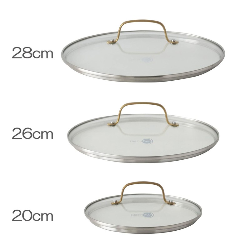 Greenpan Glass Lid, 7.9 inches (20 cm), Stainless Steel, Gold