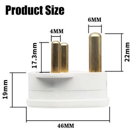 3 Pack 5 Amp Round Pin Plugs 3 Pin 5A Plug Round Pin Plugs Adaptor Household Lamp Plug Lighting Plugs for Home Lights, Lamp (White)