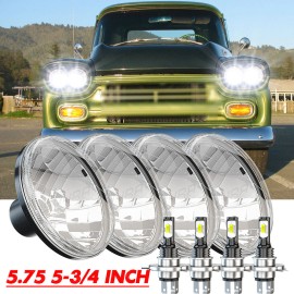 CHUSYYRAY DOT For Chevy 3100 Truck 1958 1959 4PCS 5.75" Round LED Headlights High Low Beam