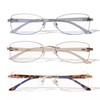 ZESAKER Rimless Reading Glasses for Women, Rectangle Blue Light Blocking