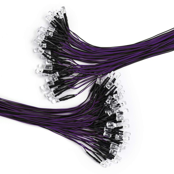 DiCUNO 100 diodos LED de luz UV precableados de 5