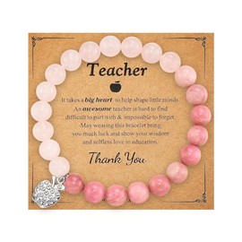 Teacher Bracelet Gift for Women Teacher Appreciation Gifts for Women Tutor Educators Natural Stone Beaded Bracelets for Women Thank You Teacher Gifts for Mentor Teacher Coach Tutors