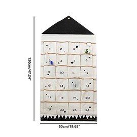 Advent Calendar for Filling Christmas Calendar Fillable Advent Calendar 2024, Christmas Advent Calendar, 24 Pockets Fabric Christmas Calendar for Hanging Christmas Ornament