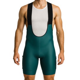 Wixen Men’s Cycling Bib Shorts Road Bike Bibs with 4D Padded Chamois, Breathable Mesh Back, Side Pockets & Non Slip Leg Gripper Band– Dark Teal - S