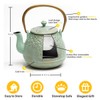 TOPTIER Tea Kettle for Stove Top, Cast Iron Teapot Stovetop