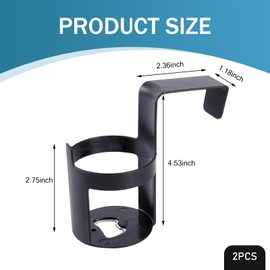 Shakas 2 PCS Car Door Side Window Gap Cup Holder, Integrated Plastic Hollow Design Hanging Installation Door Lifting Glass Beverage Storage Rack, Quick Modification Accessories, for Cars (Black #11)
