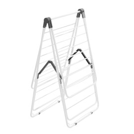 Clothes Drying Rack 2-Tier Foldable Metal Height Adjustable Laundry Dryer Rack with 31 Dry Rods and Sock ClipsNumber of Drying Layers: 2 Drying Layers, product shape: A-Type