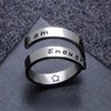 LucBuy Inspirational Rings, Stainless Steel Finger Ring Engraved Keep Going,
