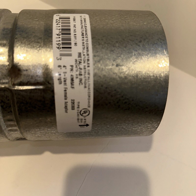 Metal-Fab 4M6AF B-Vent Adjustable Length Female Adapter 4"