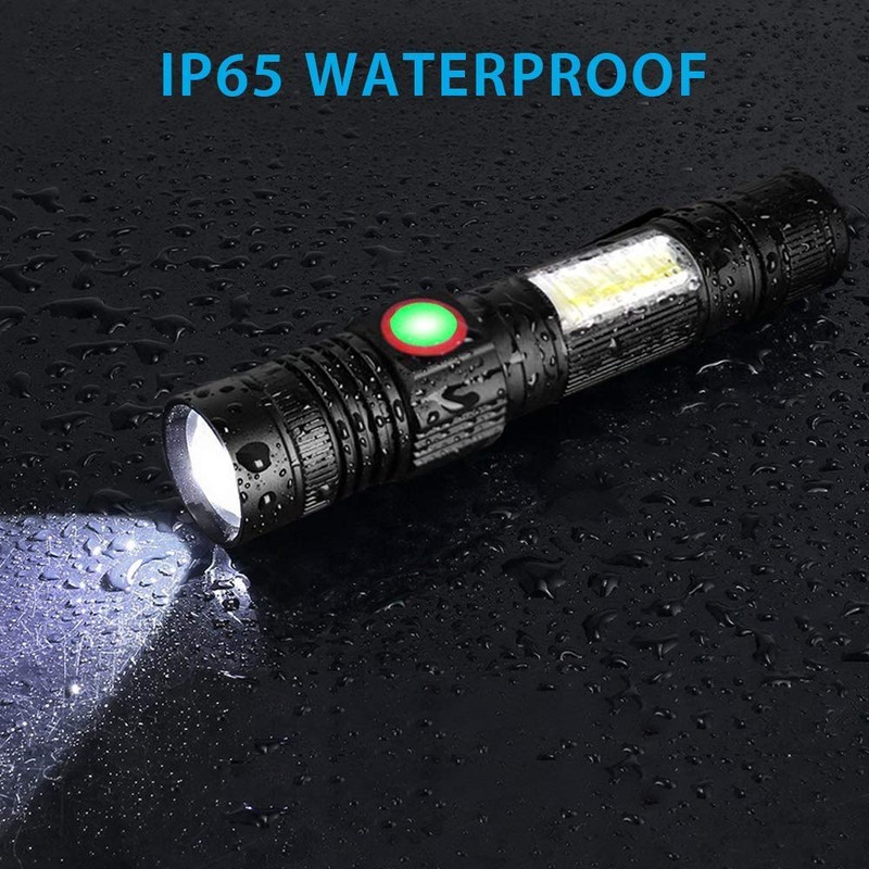 Hoxida Rechargeable Flashlight(Battery Included), Magnetic LED Flashlight with COB sidelight,