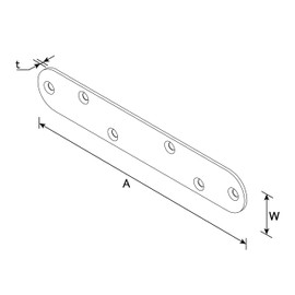 DAIDOHANT 63070 (Reinforced Hardware) Uniqlo Single Character I Type [Iron] (W)35x(A)360xmm (1 Piece)