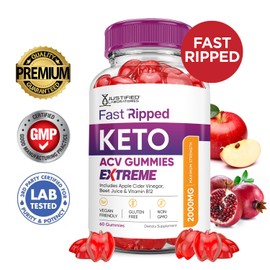 (2 Pack) Fast Ripped Keto ACV Gummies Extreme 2000MG Fast Ripped Keto Gummies Apple Cider Vinegar Formulated with Pomegranate Beet Juice Powder B12 Vegan Non GMO 120 Gummys
