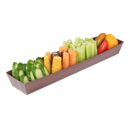 Restaurantware Matsuri Vision 11.2 x 2 x 1.4 Inch Sushi Trays 100 Greaseproof Sushi Packaging Boxes - Lids Sold Separately Disposable Wood Grain Paper Sushi Containers For Appetizers Or Desserts