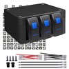 Twidec/Marine Rocker Switch Box Waterproof 12V 3 Gang Blue LED