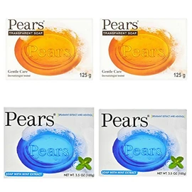 Pears 2 Bars Transparent Soap 125G and 2 Bars Oil Clear Soap