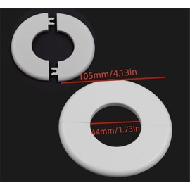 2 piezas de cinta autoadhesiva de brida dividida en la pared, varios tubos de cubierta de placa para llave de tubería de agua, accesorios de decoración (44 mm/1.73 pulgadas)
