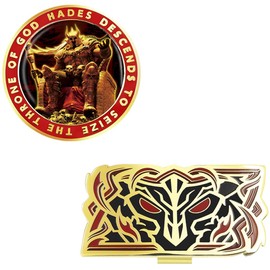 Enjoy Caddie Bag HDM001 Golf Marker, Gold Marker, Approx. 1.6 inches (40 mm) / Base, Approx. 2.2 x 1.2 inches (55 x 30 mm), Golf Green Marker, BIG Marker, Another God Hades [With Pedestal], Pachislot