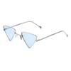Triangle Geometric Lenses Retro Aviator Sunglasses (Silver Metallic Frame, Blue