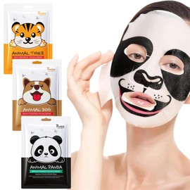 3PCS Face Mask Set,Face Masks Skincare,un Animal Printed Sheet Face Mask,Face Mask Gift Sets for Women,Sheet Mask,Face Masks for Women,Hydrating, Brightening,Soothing Face Mask,Face Masks Beauty