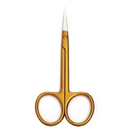 Motanar Cuticle Nail Scissors - Stainless Steel Precision Manicure Scissor - Extra Pointed Straight Curved Fingernail Scissor (Golden-Curved)