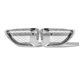 TLAPS 7422451725715 Compatible with 2006-2009 Land Rover Range Rover Sport L320 Chrome Silver Honeycomb Mesh Front Side Fender Air Vent Grill Grille