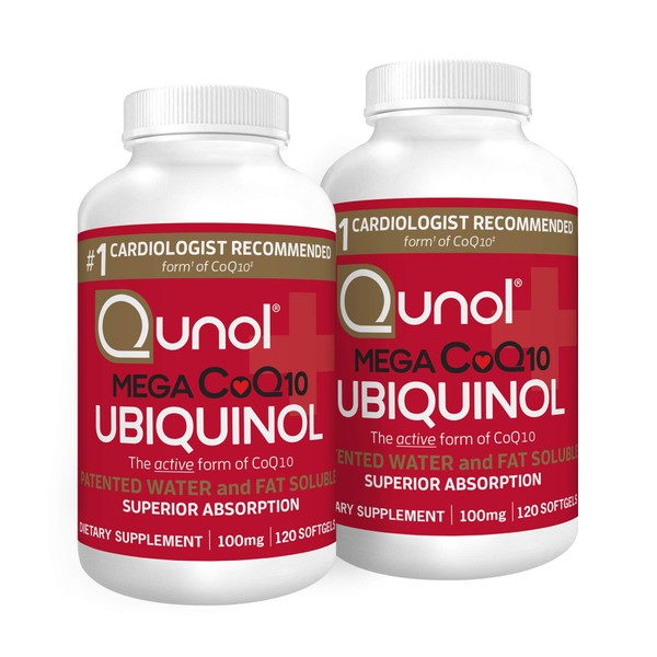 Qunol Mega Ubiquinol CoQ10 100mg, Superior Absorption, Patented Water and