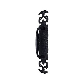 Adonai Hardware "Lydda" Antique Iron Door Pull with Plate (1, Black Powder Coated)