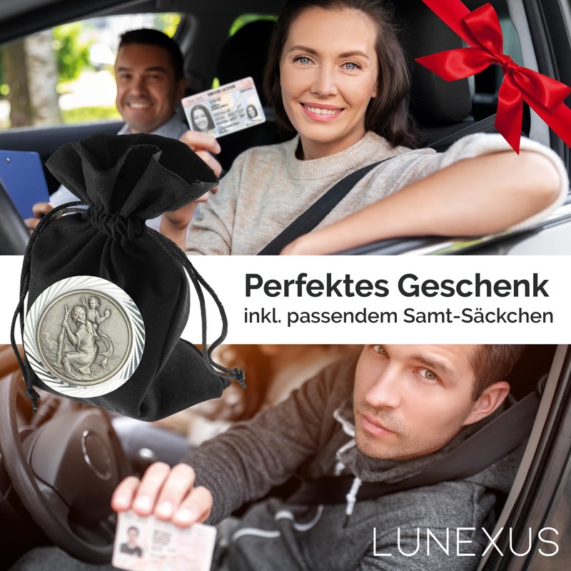 LUNEXUS Christopher Car Magnet Diameter 3.5 cm - Saint Christopher