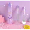 Kuromi Chopsticks & Spoon Flatware Tableware Set with Case, 3